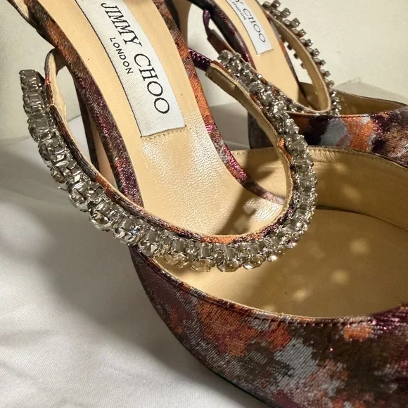 Jimmy Choo Bobbie Embellished Heels 100 - Picture 4 of 9